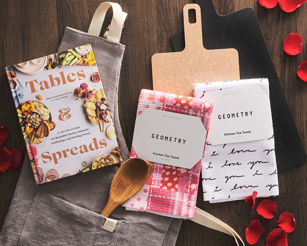 Kitchenwares with rose petals