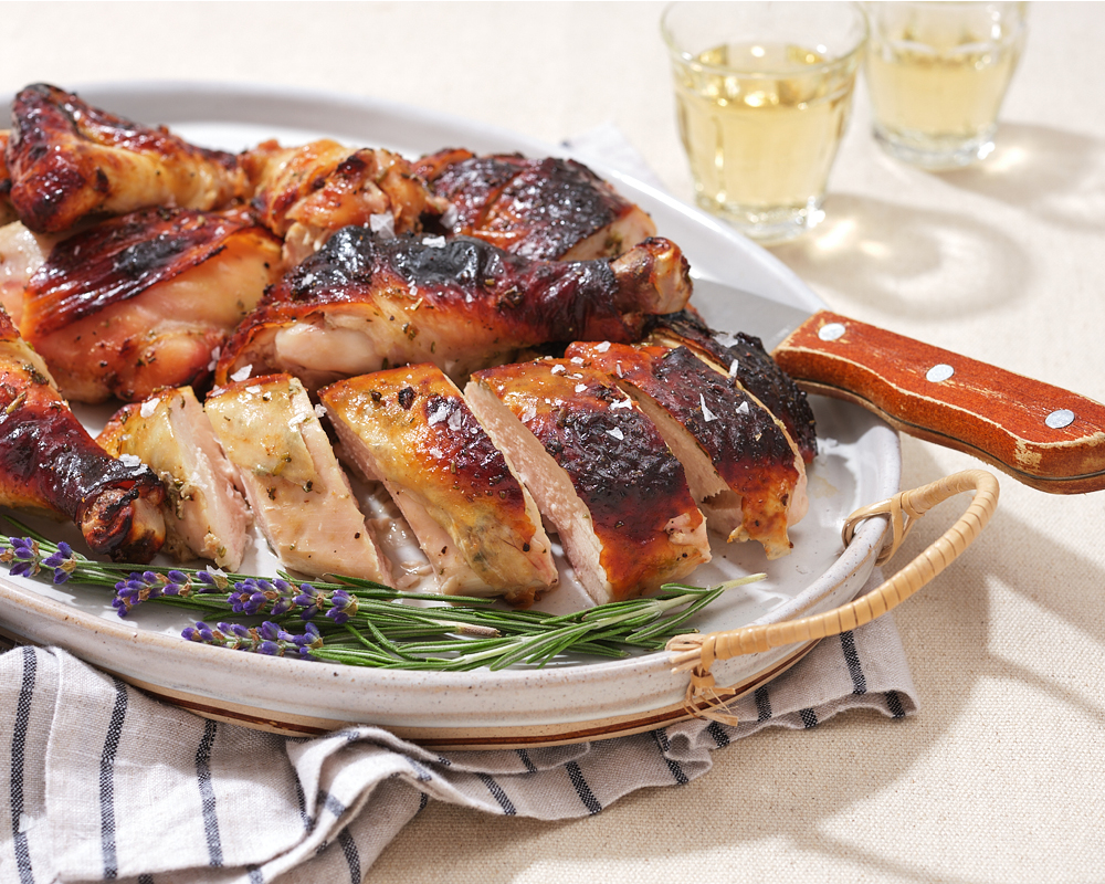 Lavender spatchcock chicken