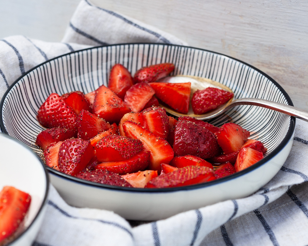 Balsamic macerated strawberries