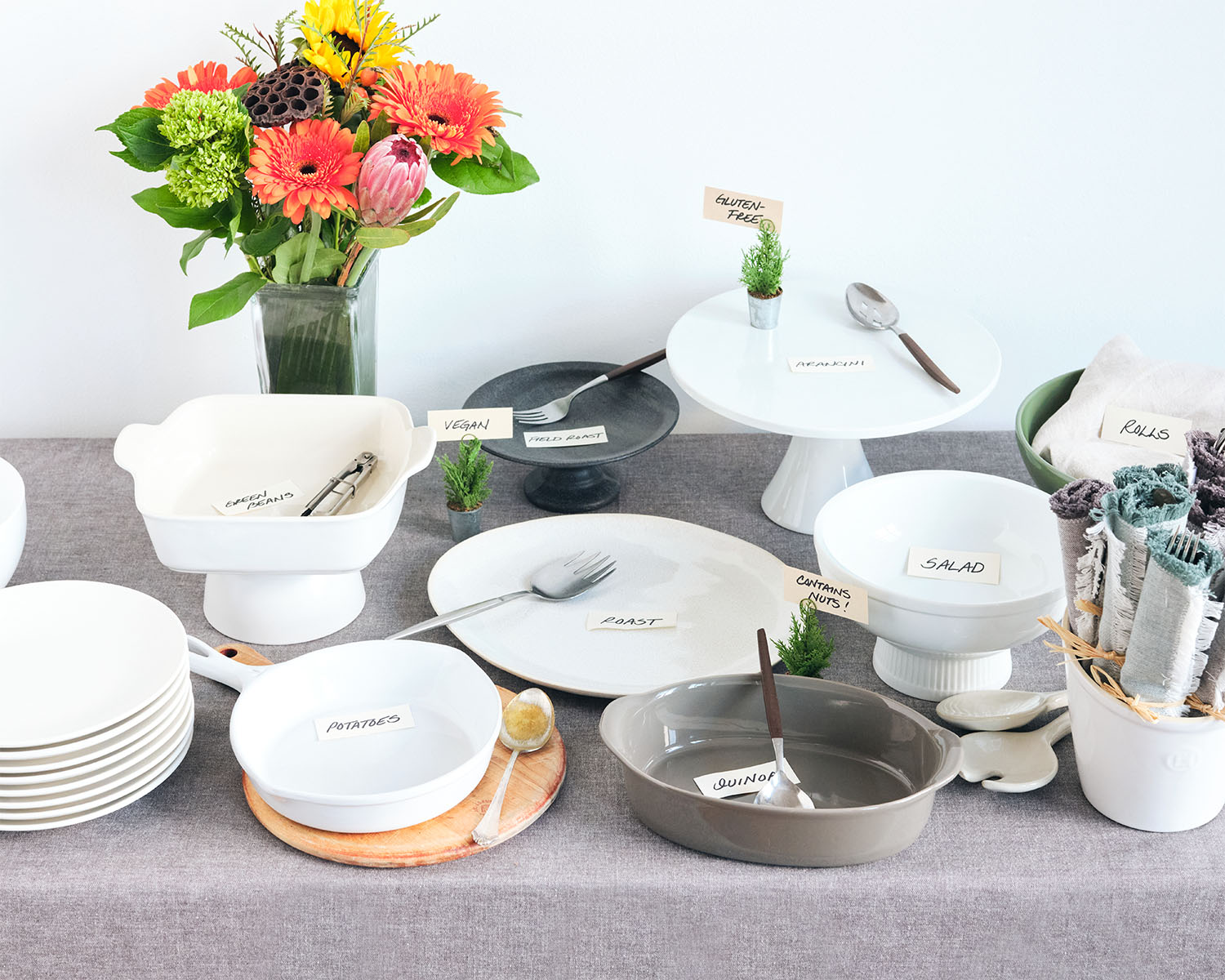 buffet table setting