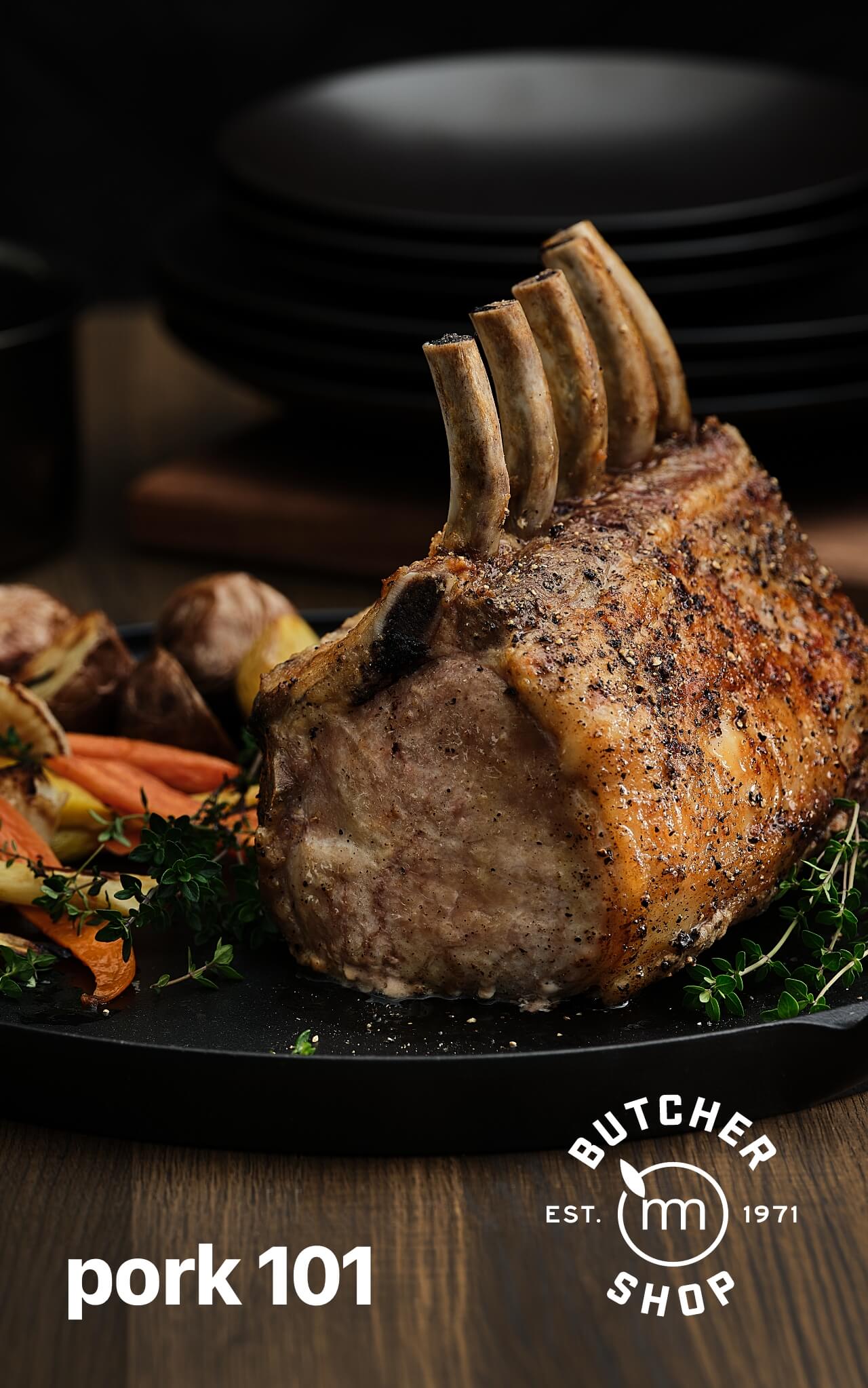 Pork 101 Roasted Lamb on Cutting Board