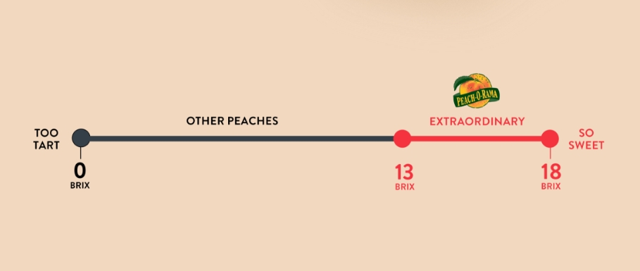 Brix graphic comparing our peaches to others