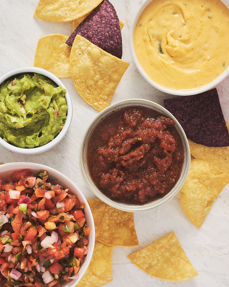 Dips, Queso, Salsa and Chips
